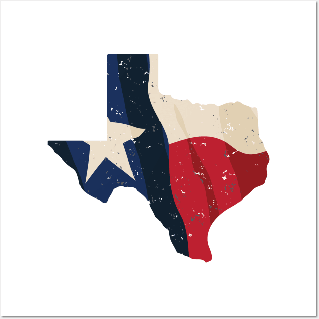 State of Texas with Texas Flag Overlay Wall Art by hobrath